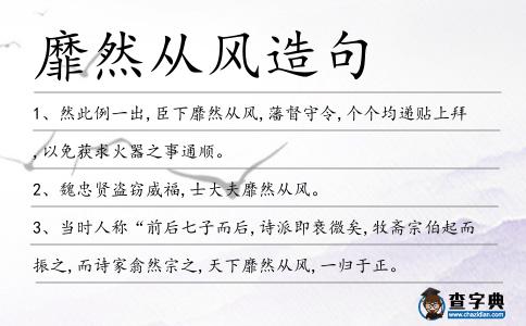 靡然從風造句