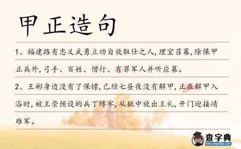 甲正造句