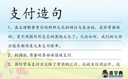 支付造句