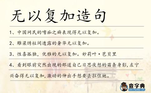 無以復加造句