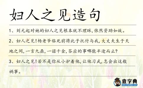 婦人之見造句