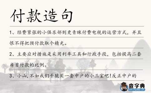 付款造句