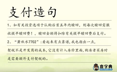 支付造句