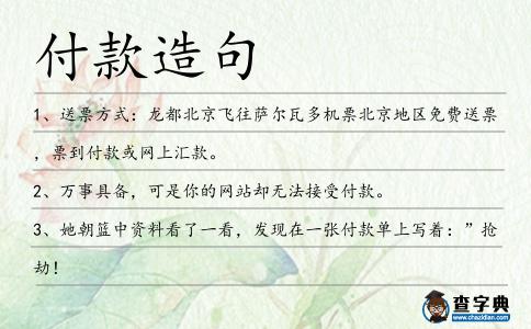 付款造句
