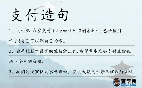 支付造句