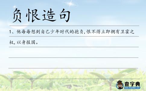 負恨造句