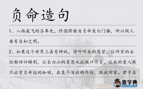 負命造句