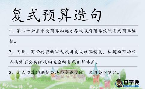 復式預算造句