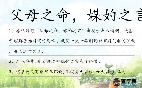 父母之命，媒妁之言造句