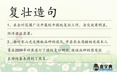復壯造句