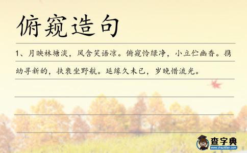 俯窺造句