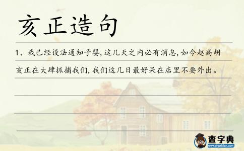 亥正造句