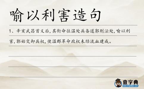 喻以利害造句