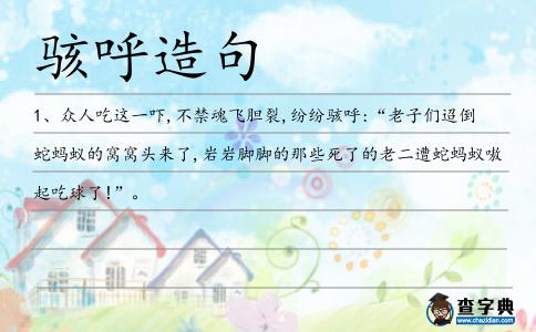 駭呼造句