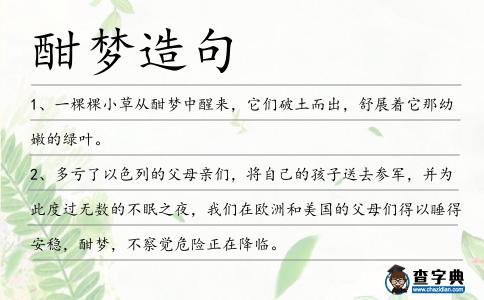 酣夢造句