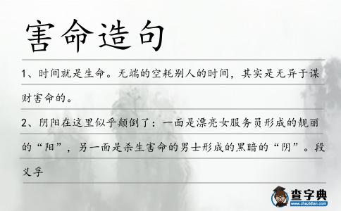 害命造句