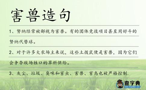 害獸造句