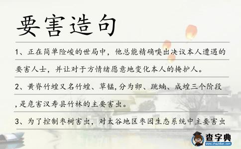 要害造句