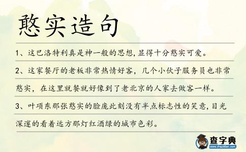 憨實造句