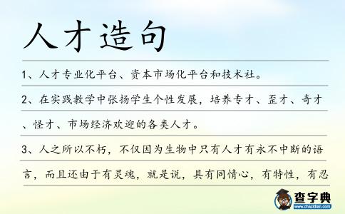 人才造句