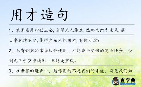 用才造句