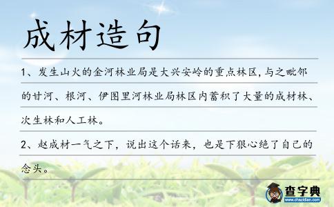 成材造句