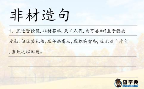 非材造句