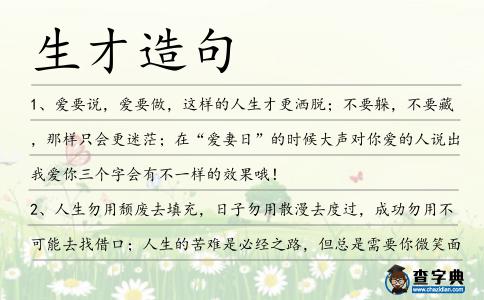 生才造句