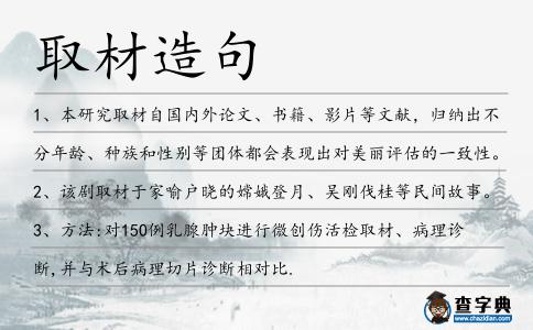 取材造句