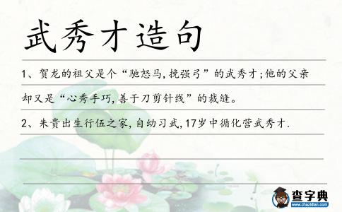武秀才造句