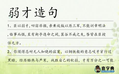 弱才造句
