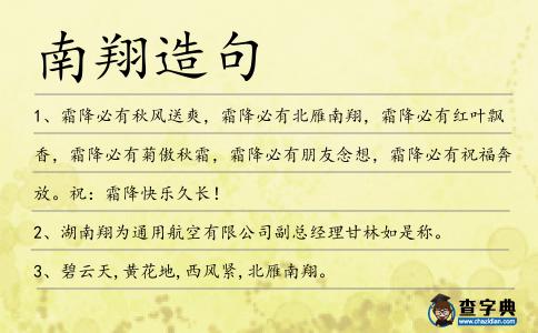 南翔造句
