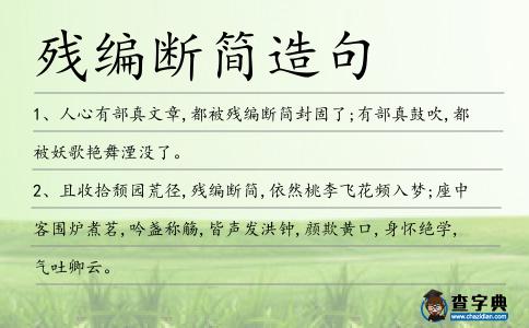 殘編斷簡造句