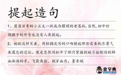 提起造句