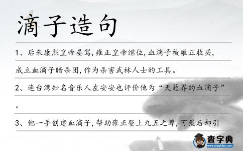 滴子造句