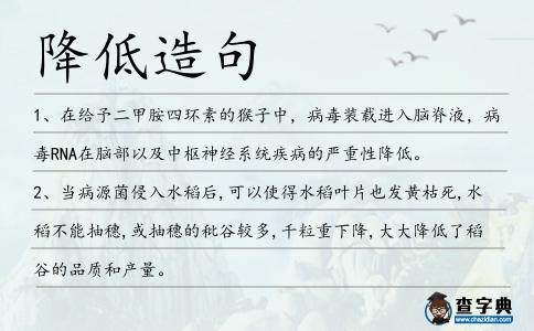 降低造句