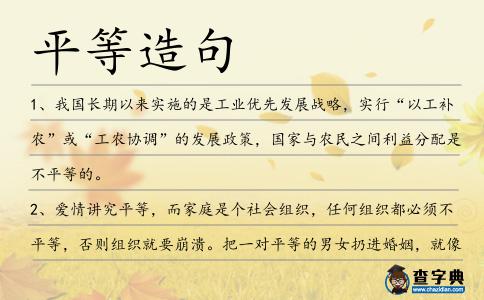 平等造句