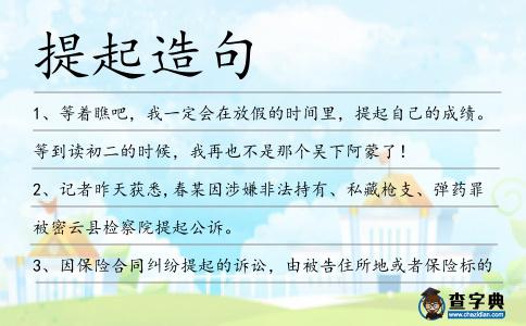 提起造句