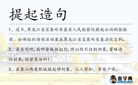 提起造句