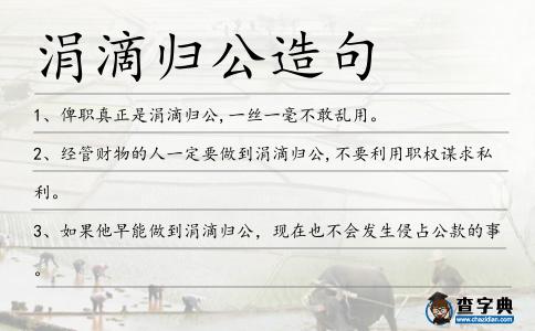 涓滴歸公造句