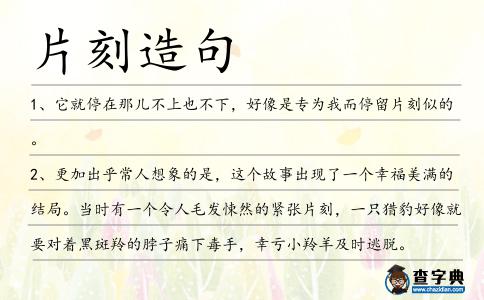 片刻造句