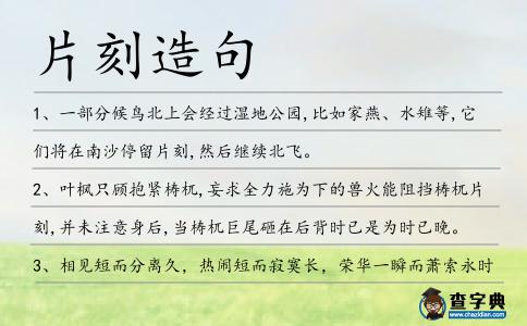 片刻造句