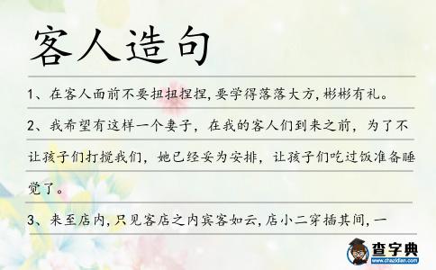 客人造句