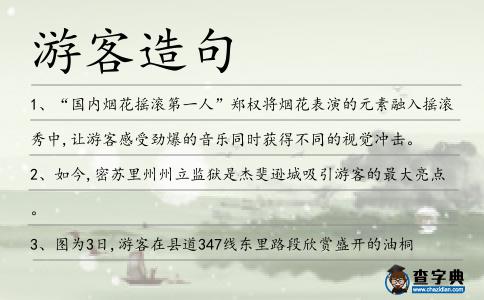 游客造句