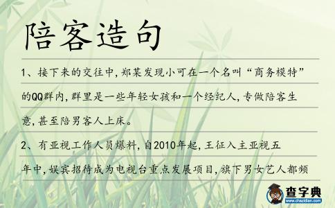 陪客造句
