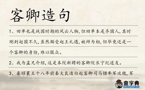 客卿造句
