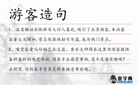 游客造句