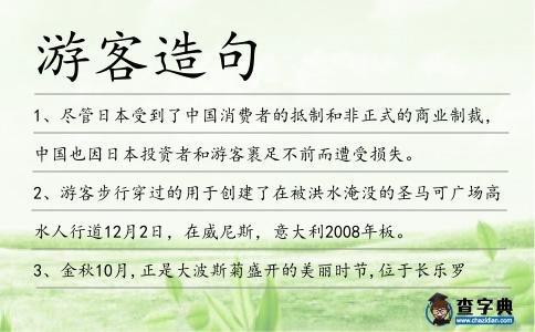 游客造句