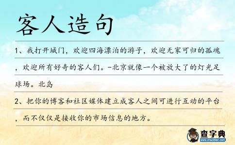 客人造句