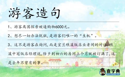 游客造句